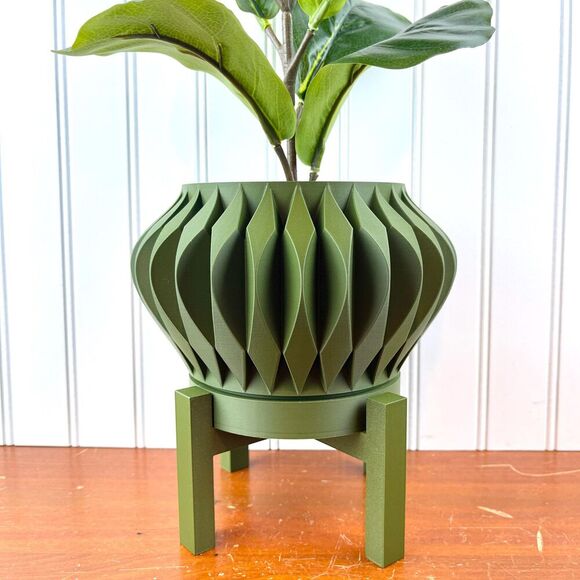 Sevi Indoor Planter Pot w/ Drainage Hole and Drip Tray, Houseplants - Picture 1 of 10